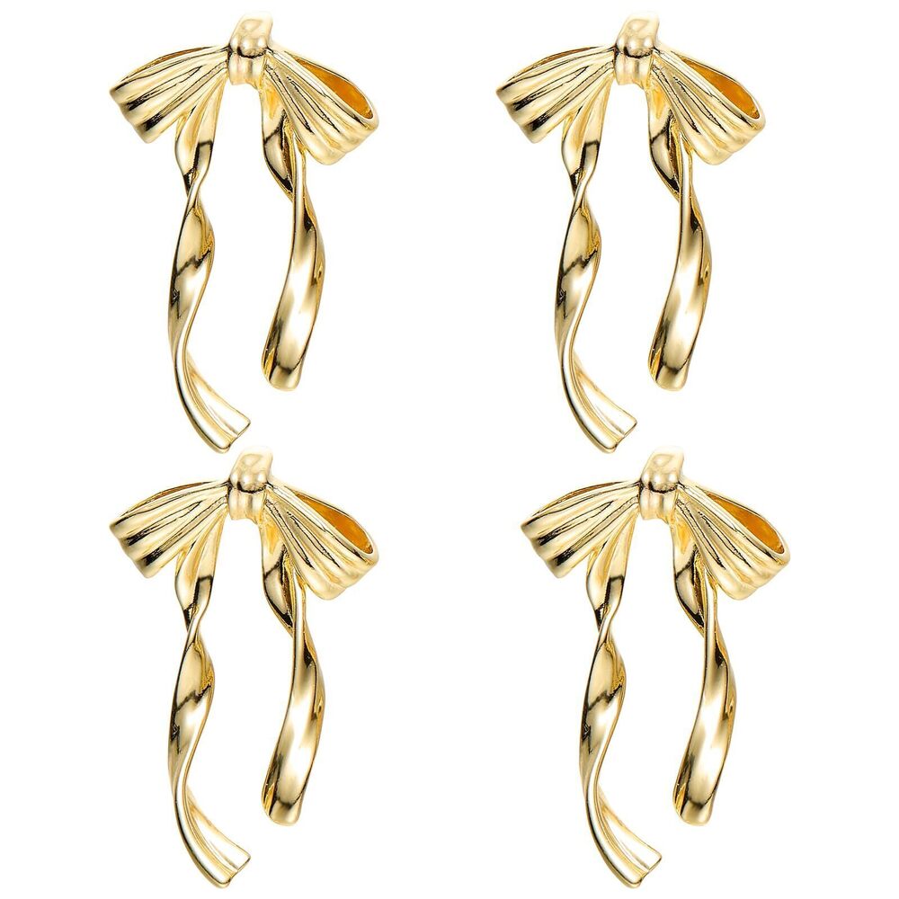 2932 4Pcs Bow Charms Jewelry Making Gold Cute Brass Charms Pendants